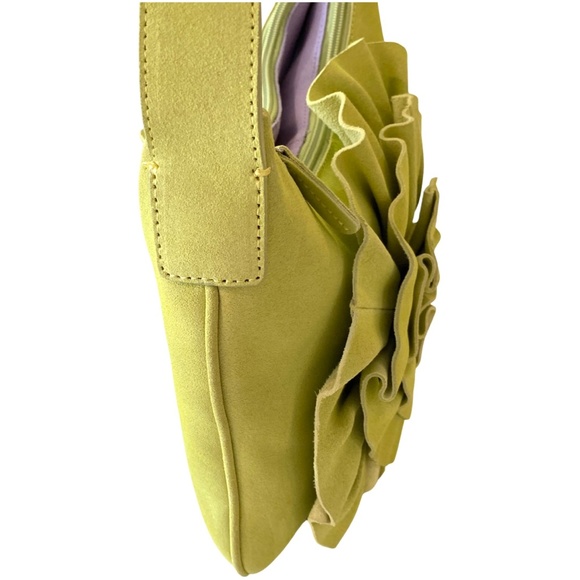 Suede Flower Hobo Bag Rosette Camelia Bag - Picture 7 of 9